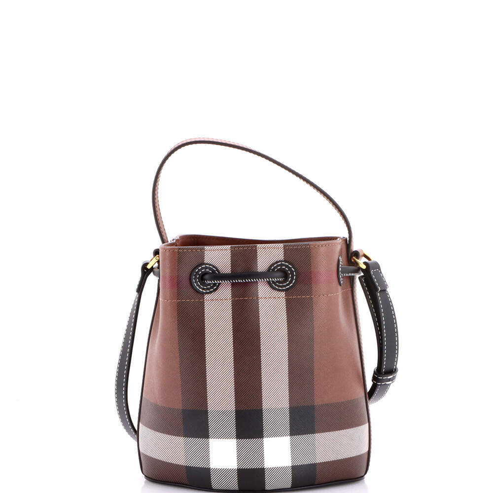Burberry Tb Drawstring Bucket Bag Check #224338B11B - Picture 3 of 7